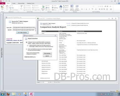 Click to view Access Pro Table Compare 2.3.1 screenshot